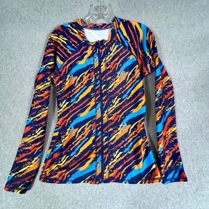 AXESEA Rash Guard Wmns 10 Med Long Sleeve Swim Shirt Zip Up Sun Protection UPF50